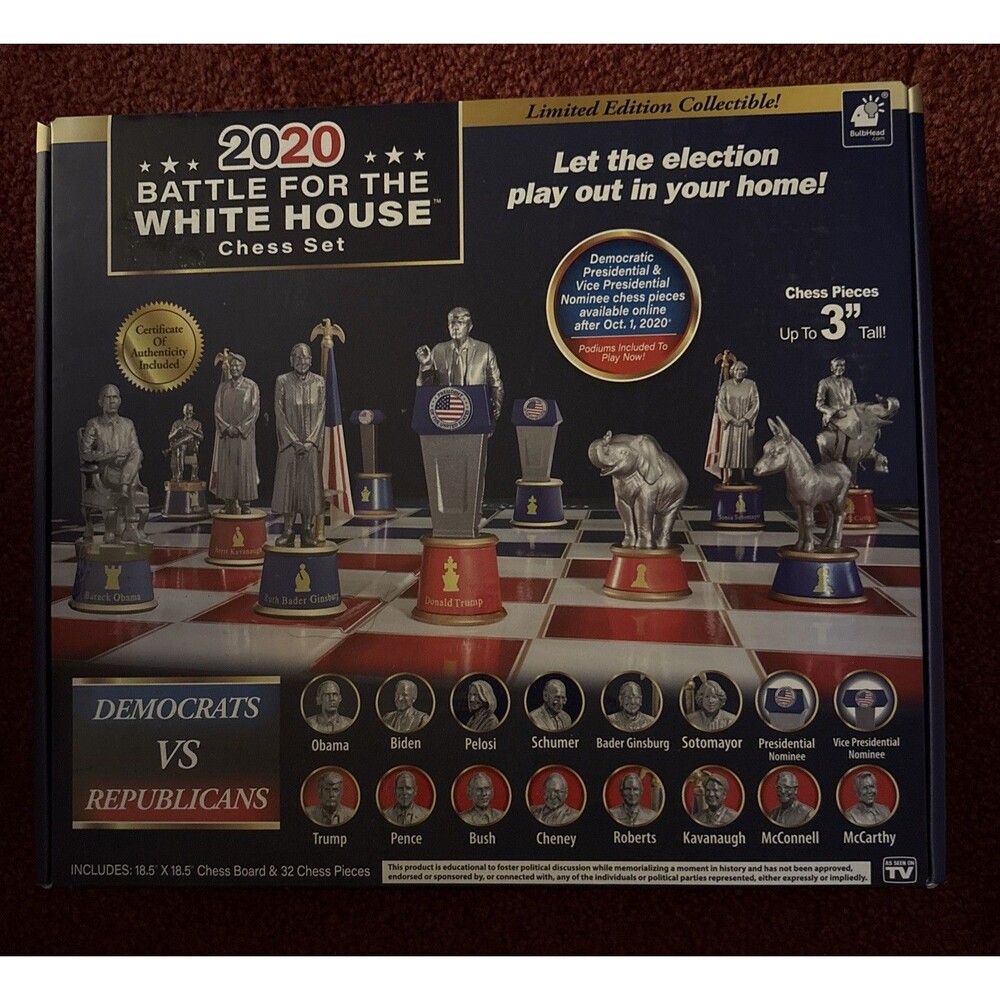 2020 Battle For The White House CHESS SET Republican VS Democrat NEW TRUMP